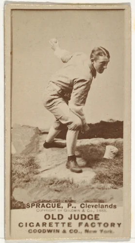 Charlie Sprague, Pitcher, Cleveland, from the Old Judge series (N172) for Old Judge Cigarettes by Goodwin & Company, photograph, 1888