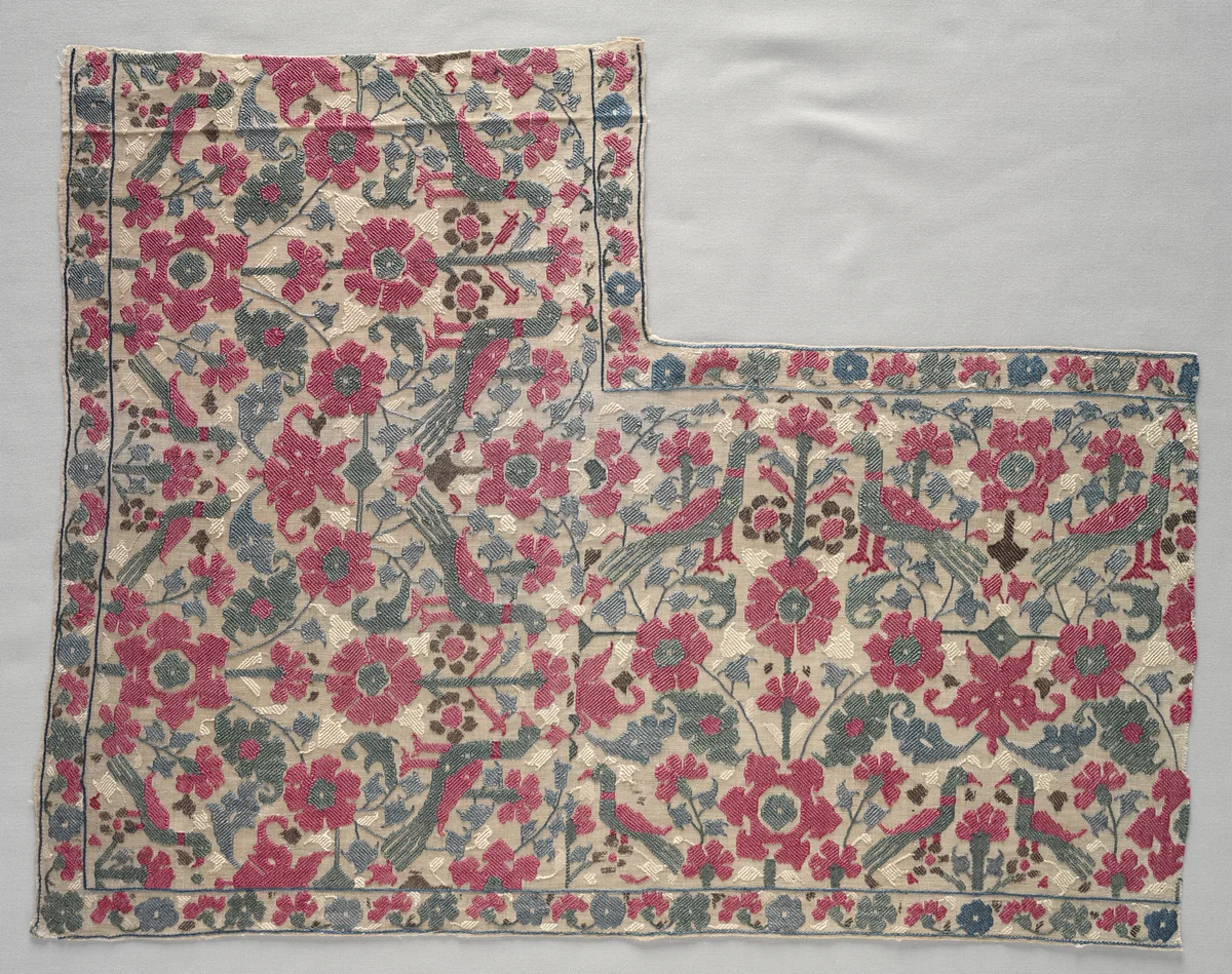 Portion of a Bed Sheet or Valance by Unknown, textile, 1500-1699