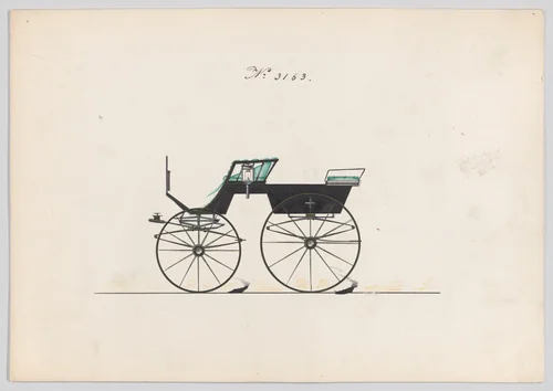 Design for T-Cart, no. 3163 by Brewster & Co., drawing, 1875