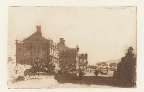 Zijaanzicht van het Huis ter Nieuburch te Rijswijk by Jan de Bisschop, drawing, 1648-1671