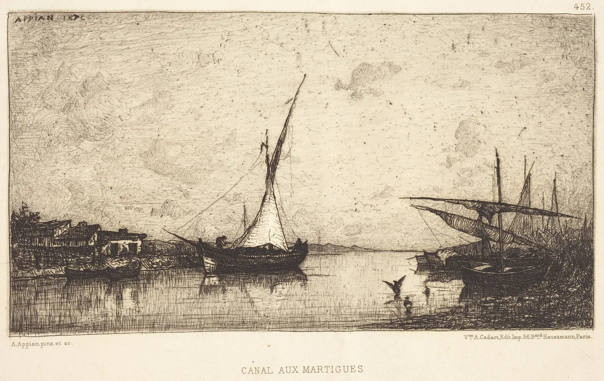 Canal aux Martiques by Adolphe Appian, print, 1818-1898