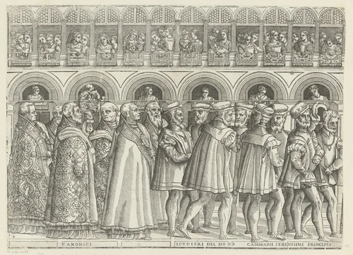 Processie van de doge van Venetië (vijfde deel) by anonymous, print, 1555-1560