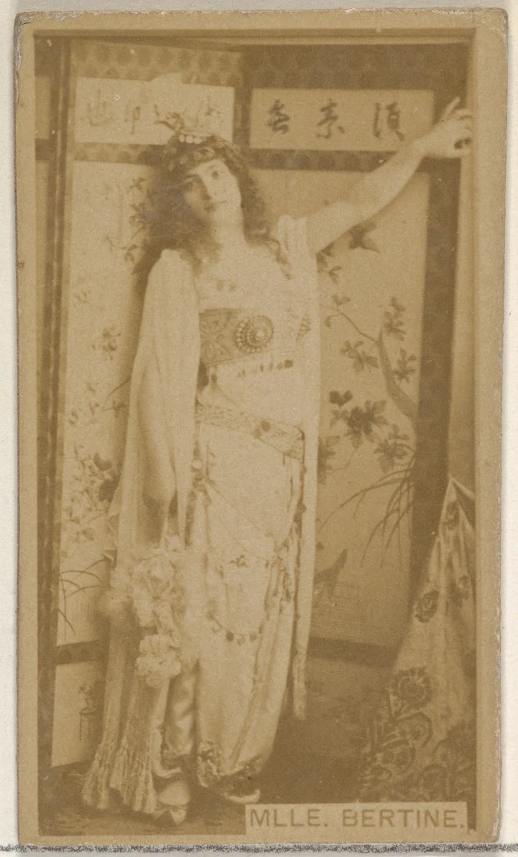 Mlle. Bertine, from the Actors and Actresses series (N45, Type 8) for Virginia Brights Cigarettes by Allen & Ginter, photograph, 1885-1891