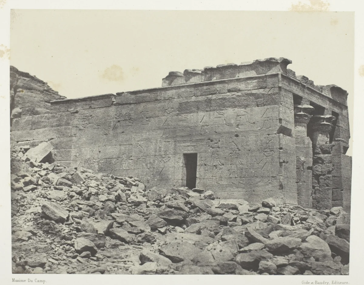 Temple De Dandour (Ancienne Tantour), Dédié à La Triade Osiris-Isis-Horus; Nubie, plate 93 from the album "Egypte, Nubie, Palestine et Syrie" (1852) by Maxime Du Camp, photograph, 1849-1851