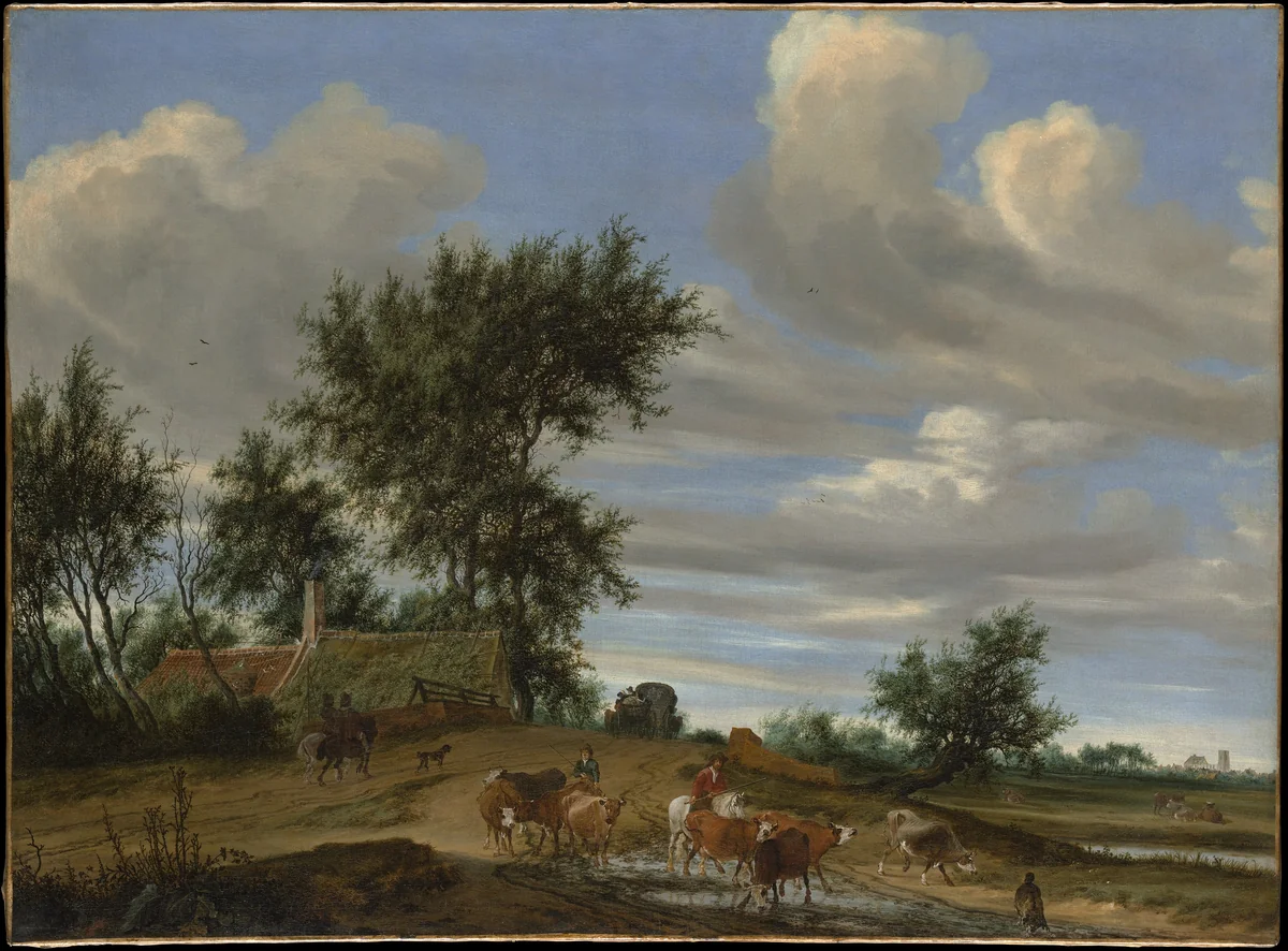 A Country Road by Salomon van Ruysdael, painting, 1648