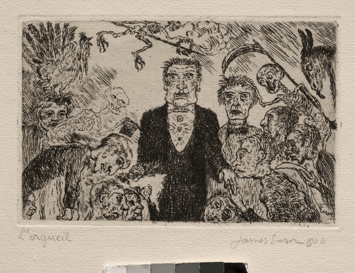 The Seven Deadly Sins: Pride by James Ensor, print, 1904