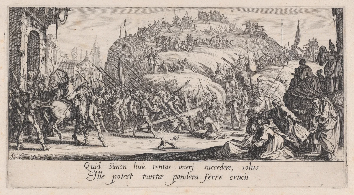 Le Portement de Croix (Christ Carrying the Cross), from "La Grande Passion" (The Large Passion) by Jacques Callot, print, 1618-1630