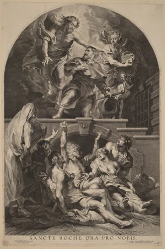 Jesus Christ Appearing to Saint Roch by Paulus Pontius
Peter Paul Rubens, print, 1626