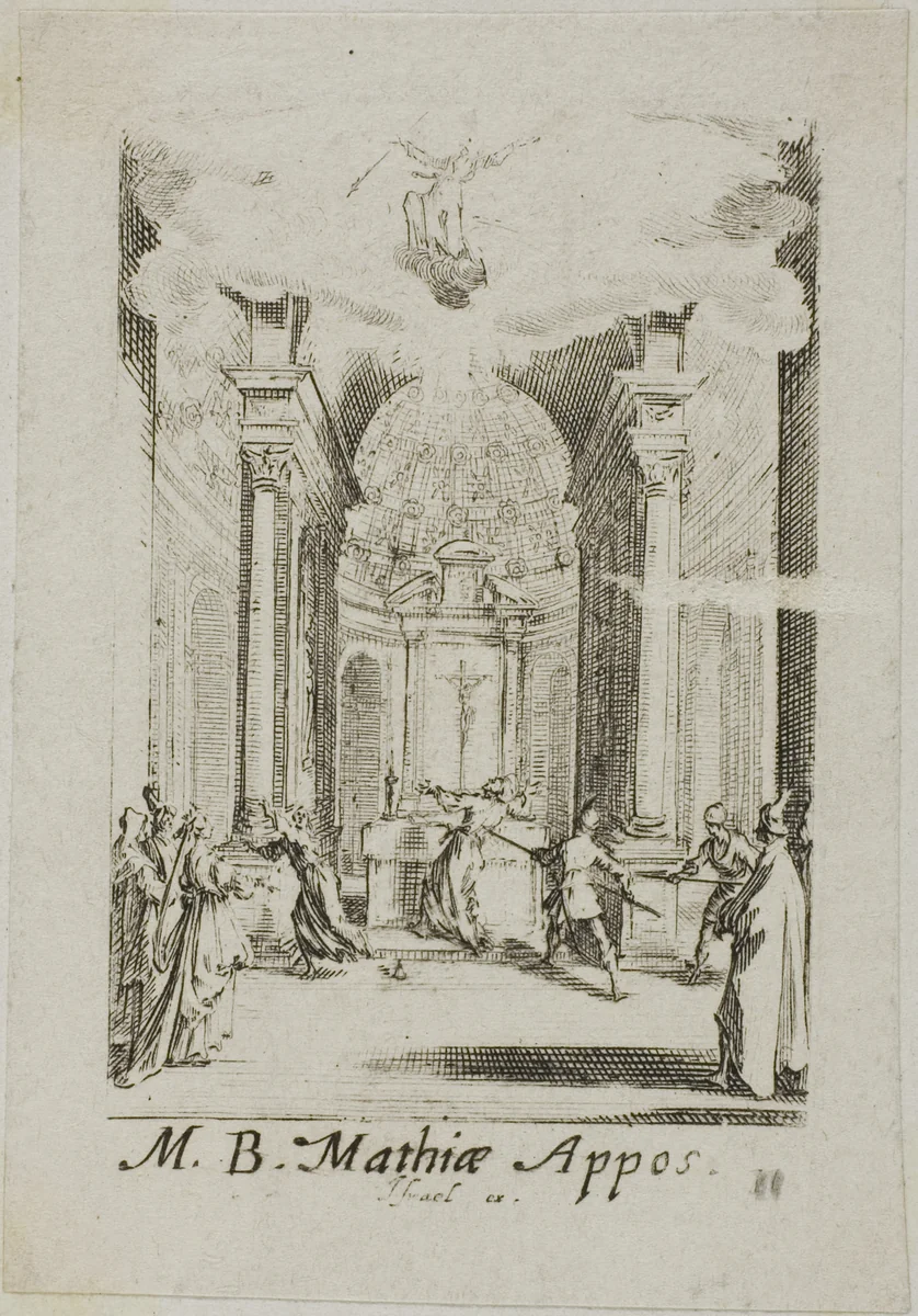 Martyrdom of Saint Mathias, plate eleven from The Martyrdoms of the Apostles by Jacques Callot, print, 1612-1635