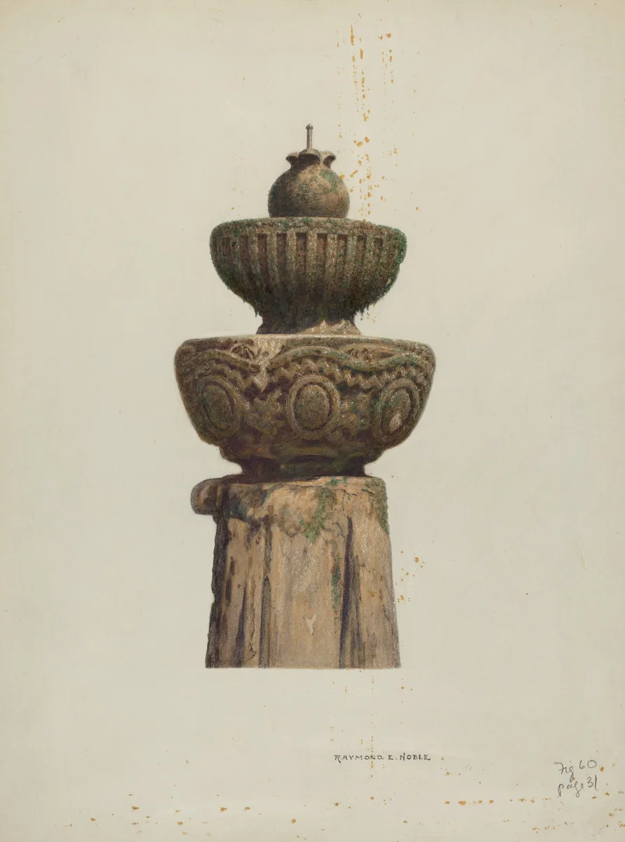 Stone Fountain by Raymond E. Noble, index of american design, 1939