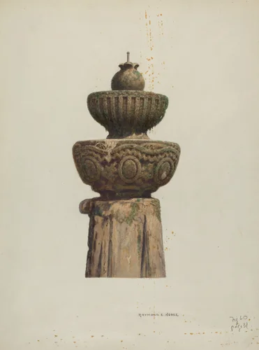 Stone Fountain by Raymond E. Noble, index of american design, 1939