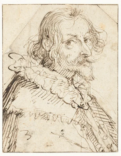 Portret van een onbekende man by Unknown, drawing, 1575-1679