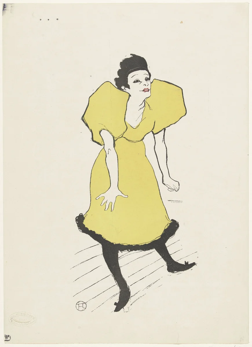 Portret van komediespeelster Polaire op het toneel by anonymous, photograph, 1895