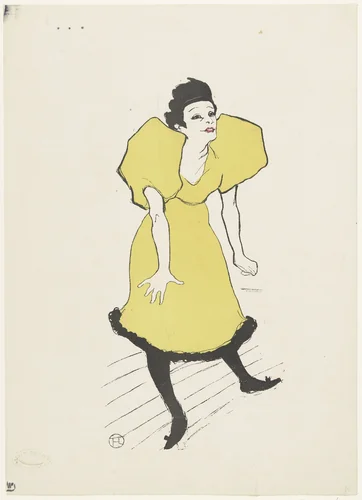 Portret van komediespeelster Polaire op het toneel by anonymous, photograph, 1895