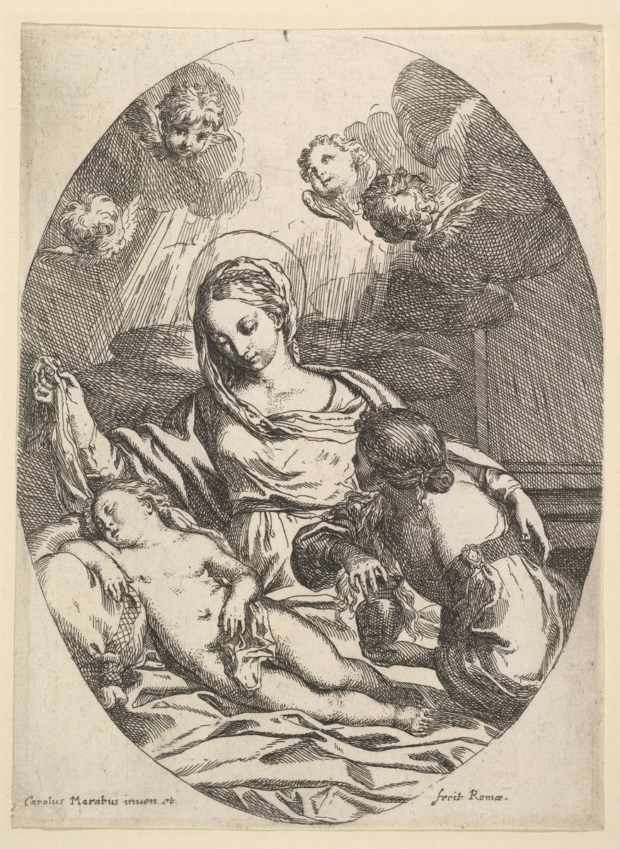Virgin and Child with St. Mary Magdalen by Carlo Maratti, print, 1625-1713