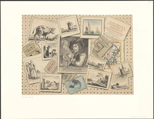 Schijnbedrieger met de Pissende koe van Paulus Potter by D.F. Robart, drawing, 1764-1800