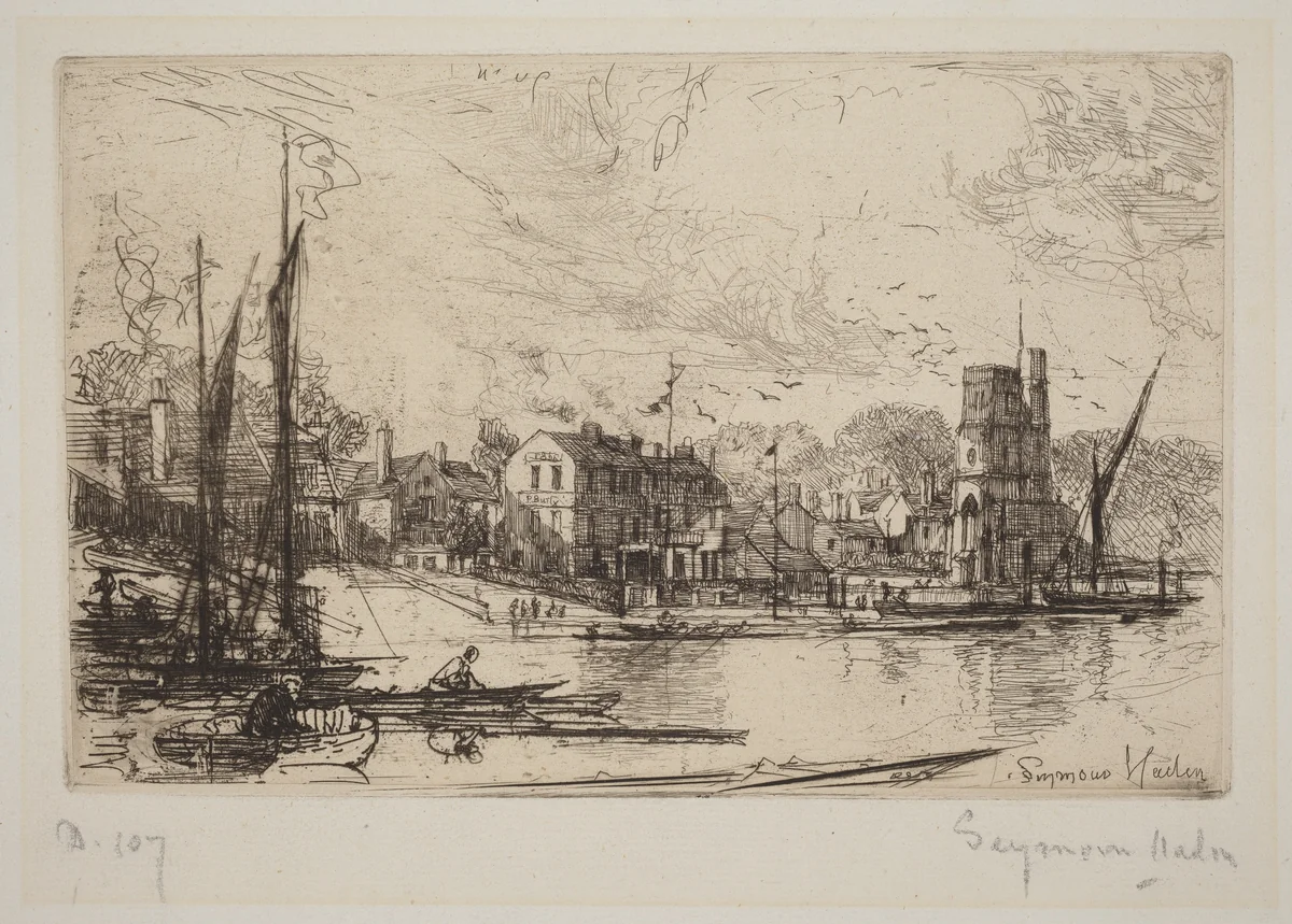 Harry Kelly's, Putney by Francis Seymour-Haden, print, 1865