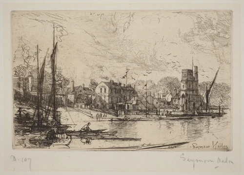Harry Kelly's, Putney by Francis Seymour-Haden, print, 1865