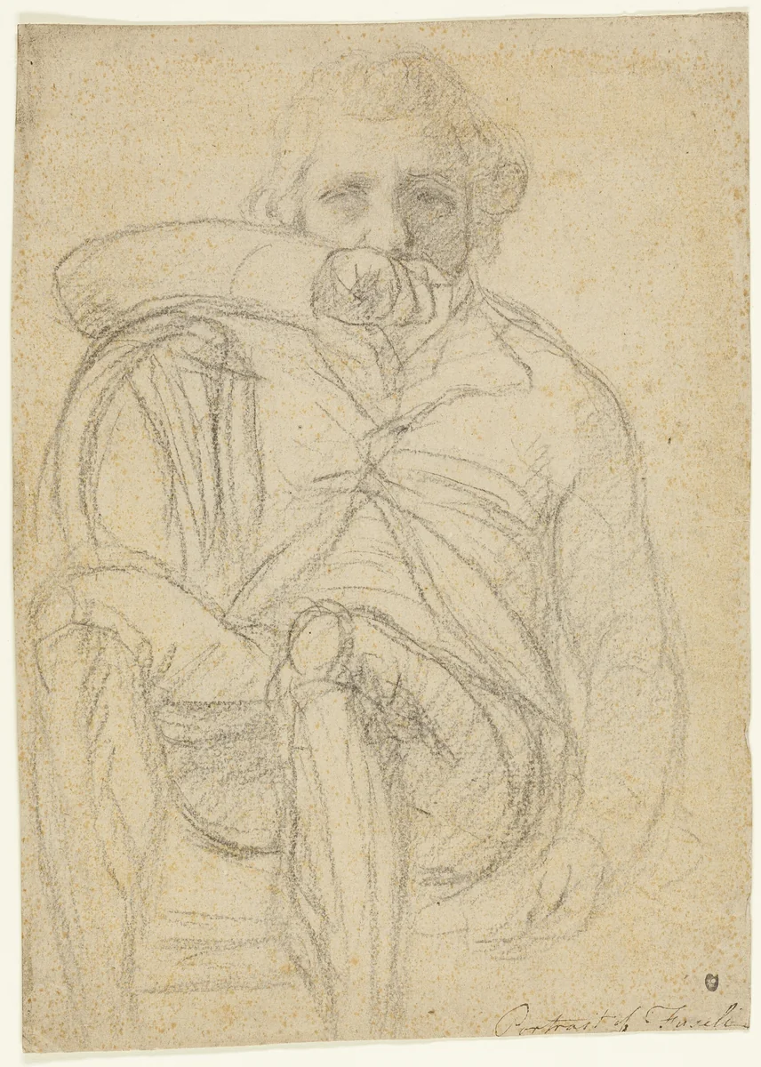 Portrait of Fuseli (recto); Sketch of a Hand (verso) by Henry Fuseli, drawing, 1761-1825
