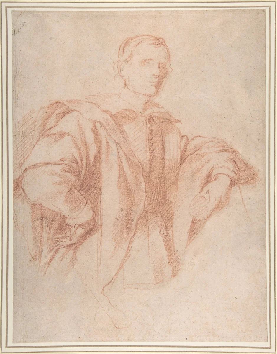 Study for a Portrait of a Man by Guillaume Courtois, drawing, 1640-1679
