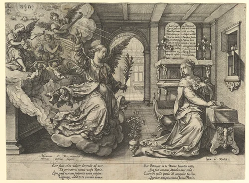 Annunciation by Hendrick Goltzius, print, 1594