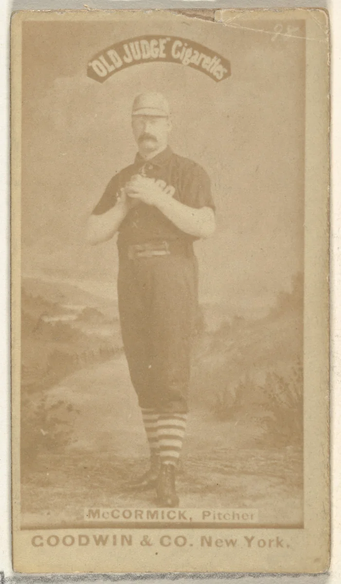 James "Jim" McCormick, Pitcher, Pittsburgh Alleghenys, from the Old Judge series (N172) for Old Judge Cigarettes by Goodwin & Company, photograph, 1887