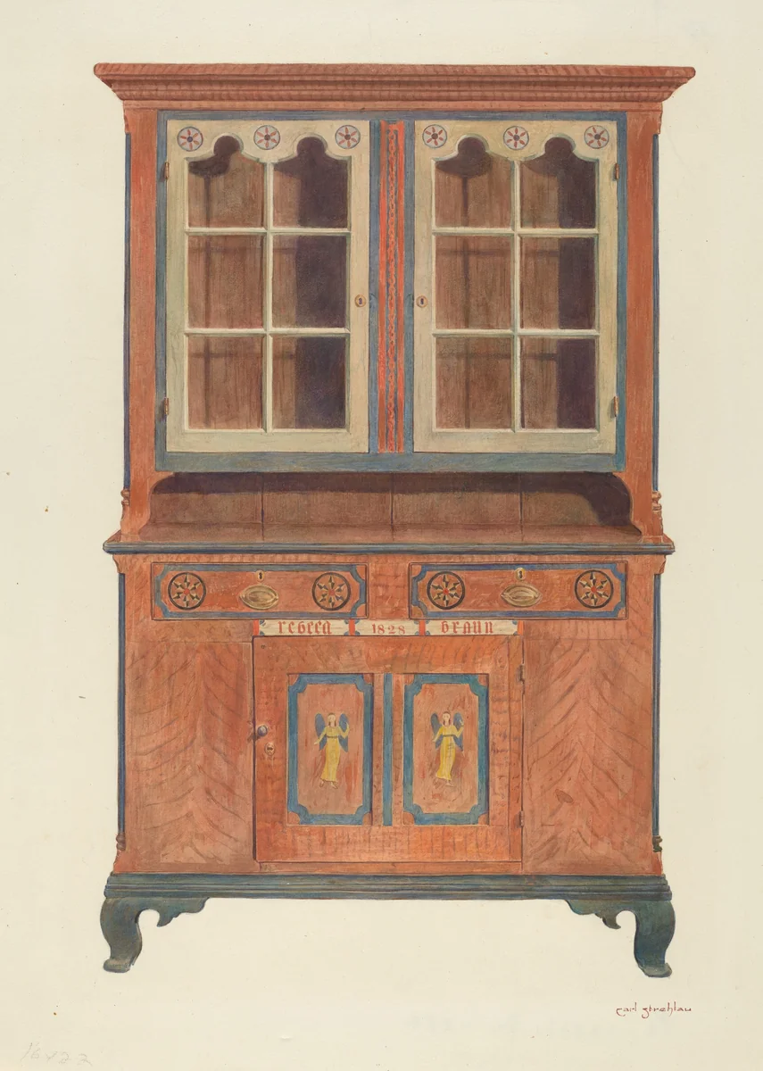 Painted Cabinet by Carl Strehlau, index of american design, 1939
