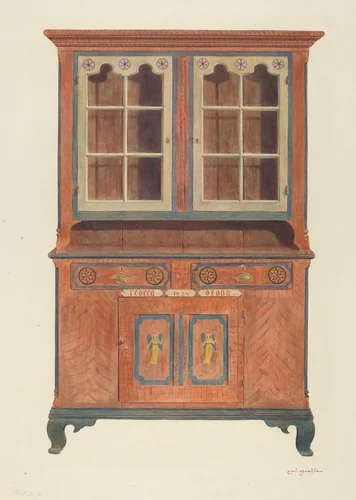 Painted Cabinet by Carl Strehlau, index of american design, 1939