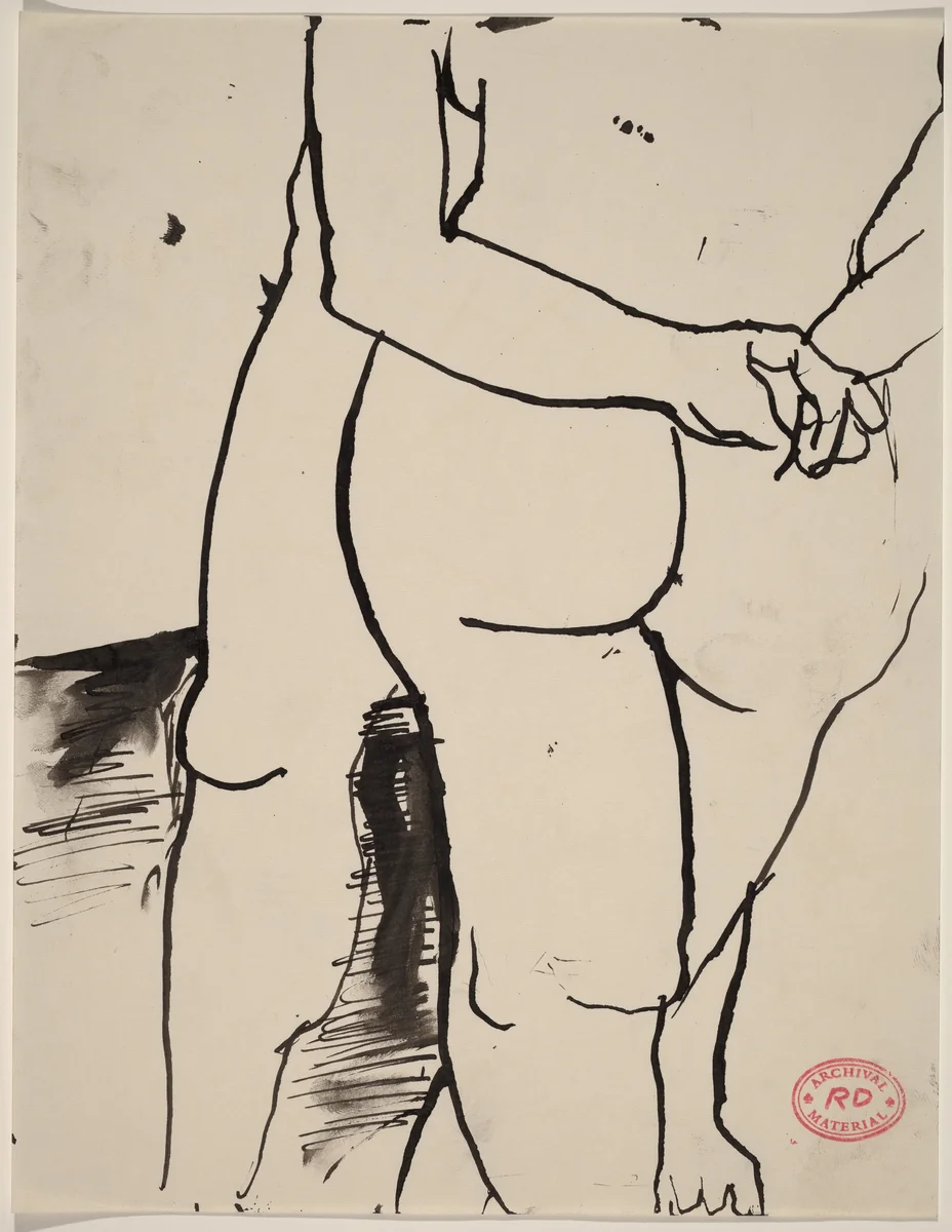 Untitled [legs and buttocks of standing nude figures] by Richard Diebenkorn, drawing, 1955-1967
