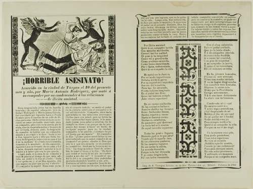 Horrible Murder! by José Guadalupe Posada, print, 1910