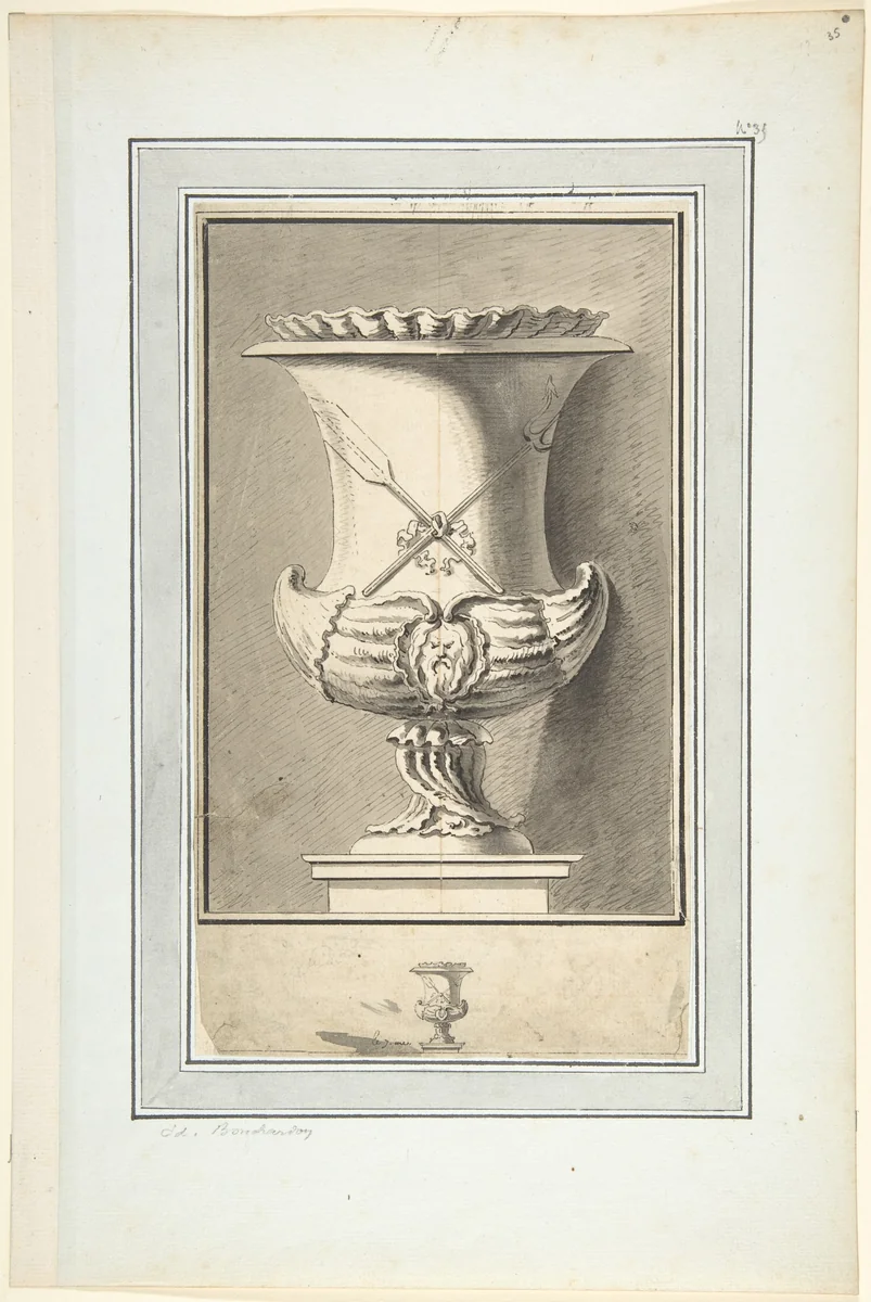 Study for Plate 7 of Bouchardon's "Premier livre de vases" by Edme Bouchardon, drawing, 1710-1762