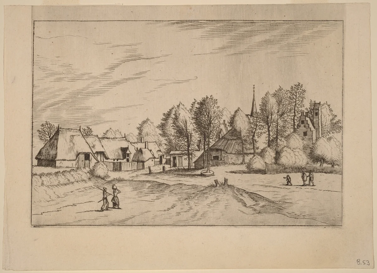 Country Village with Church Tower by Lucas van Doetechum
Johannes van Doetechum the Elder
Master of the Small Landscapes, print, 1559-1561