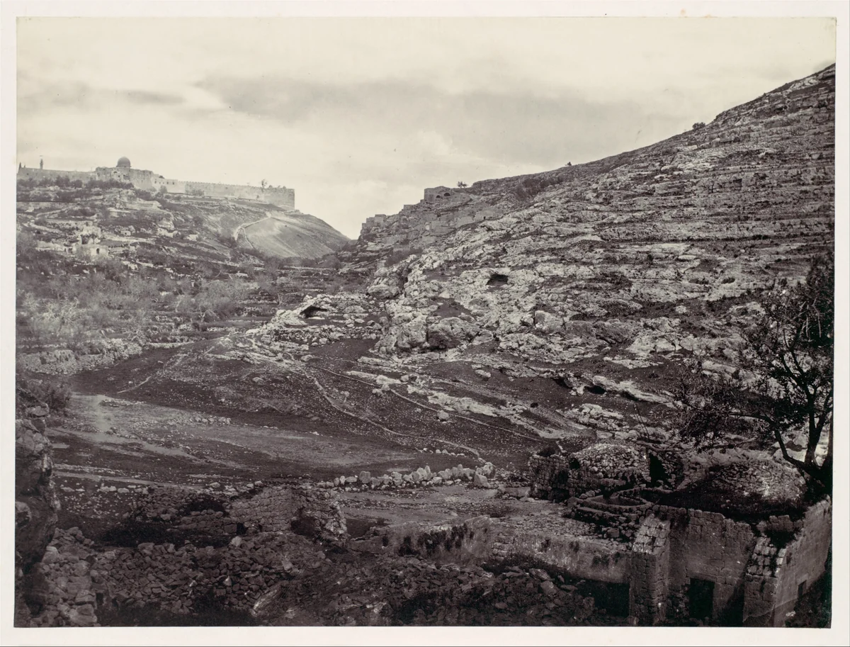 Mount Moriah, Jerusalem, from the Well of En Rogel by Francis Frith, photograph, 1855-1859