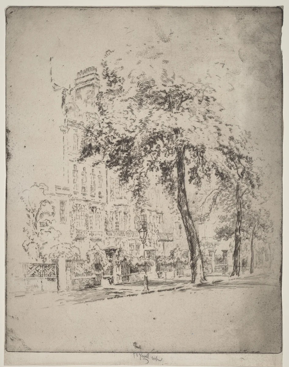 Big Tree, Cheyne Walk by Joseph Pennell, print, 1906