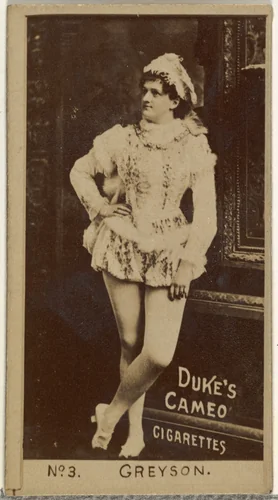 Card Number 3, Greyson, from the Actors and Actresses series (N145-4) issued by Duke Sons & Co. to promote Cameo Cigarettes by W. Duke, Sons & Co., photograph, 1880-1889