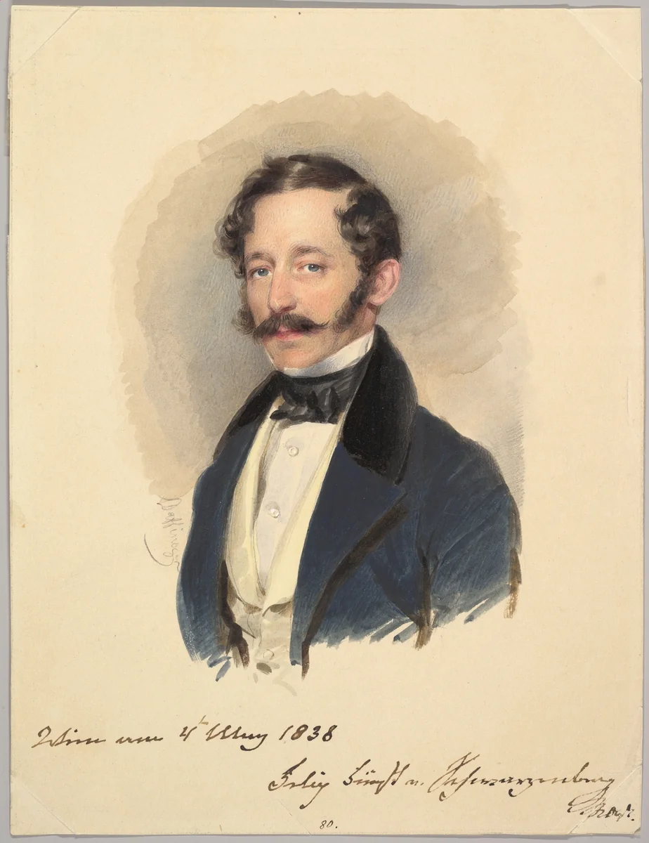 Prince Felix of Schwarzenberg by Moritz Michael Daffinger, drawing, 1838