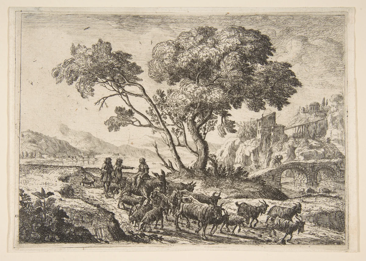 Departure for the Fields by Claude Lorrain, print, 1633-1646