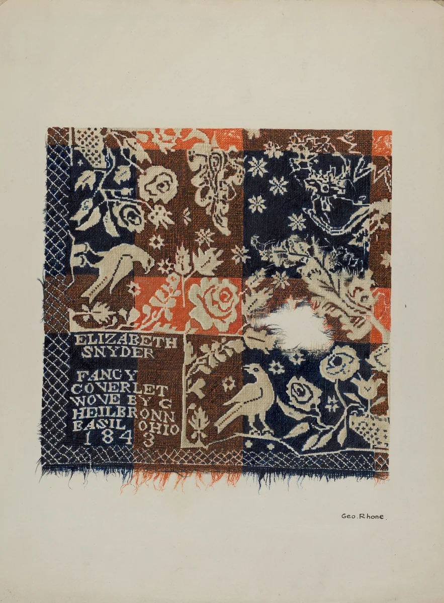 Eagle Coverlet by George E. Rhone, index of american design, 1938
