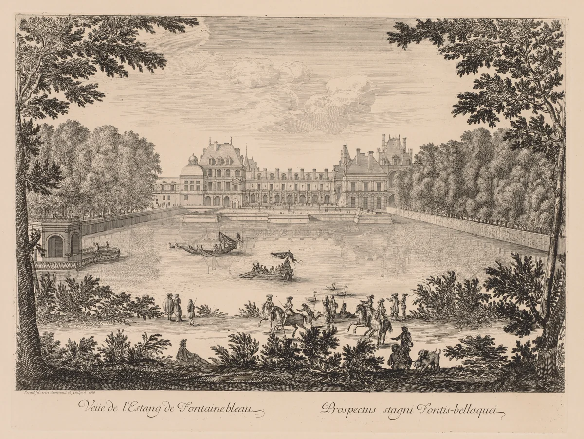 Vue de l'Etang de Fontainebleau by Israël Silvestre, print, 1666