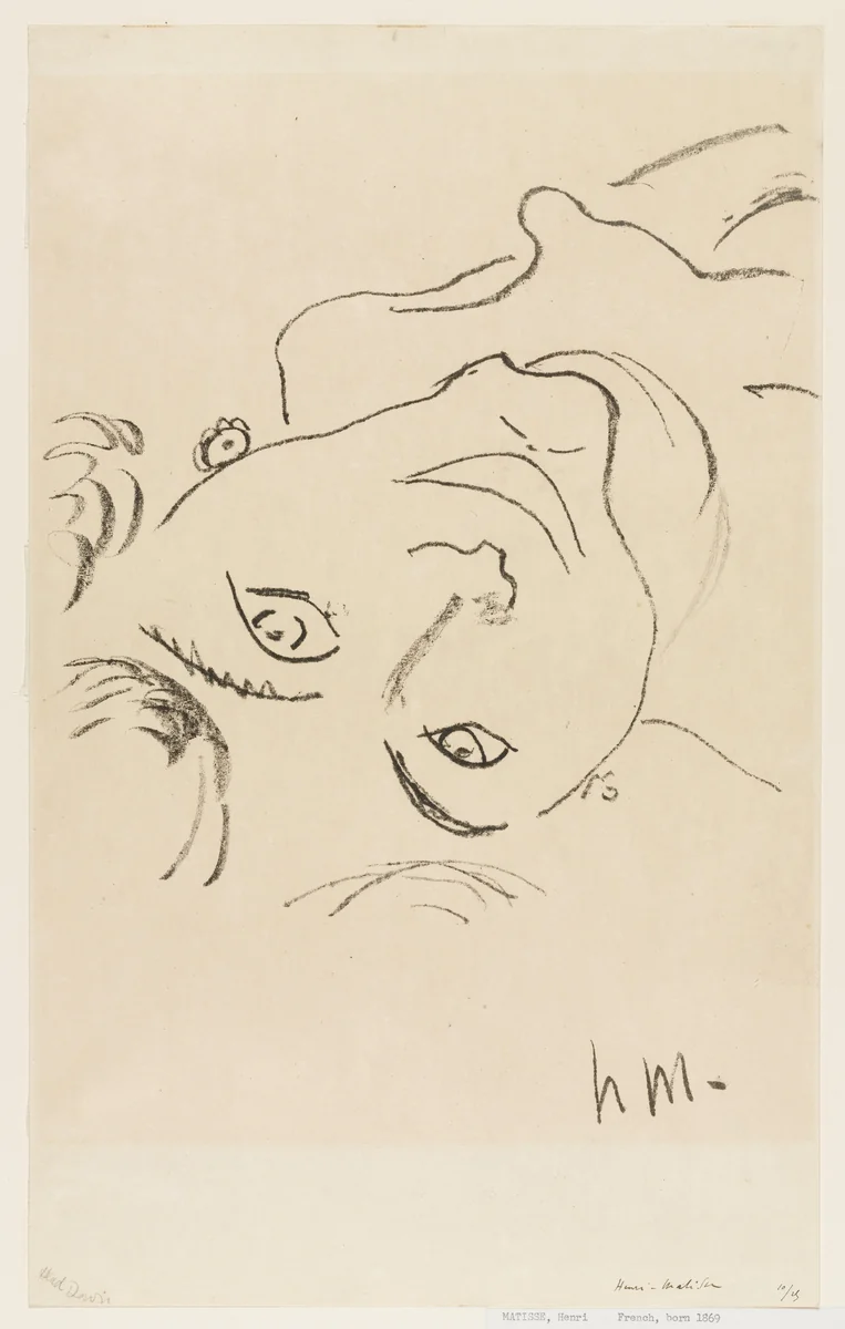 Upside Down Head (Tête renversée) by Henri Matisse, print, 1906
