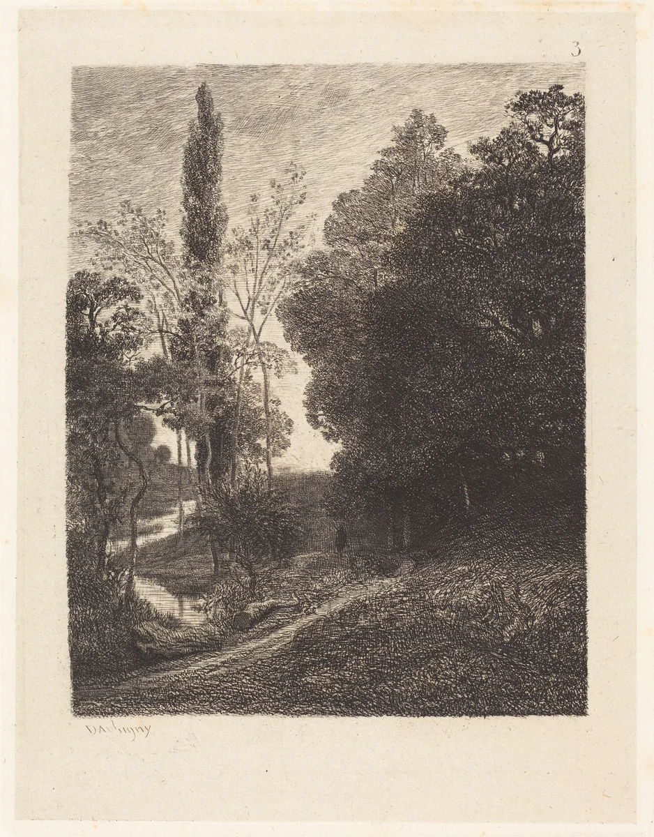 The Banks of the Cousin (Les Bords du Cousin) by Charles-François Daubigny, print, 1850