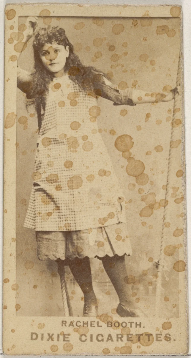 Rachel Booth, from the Actors and Actresses series (N45, Type 7) for Dixie Cigarettes by Allen & Ginter, photograph, 1885-1891