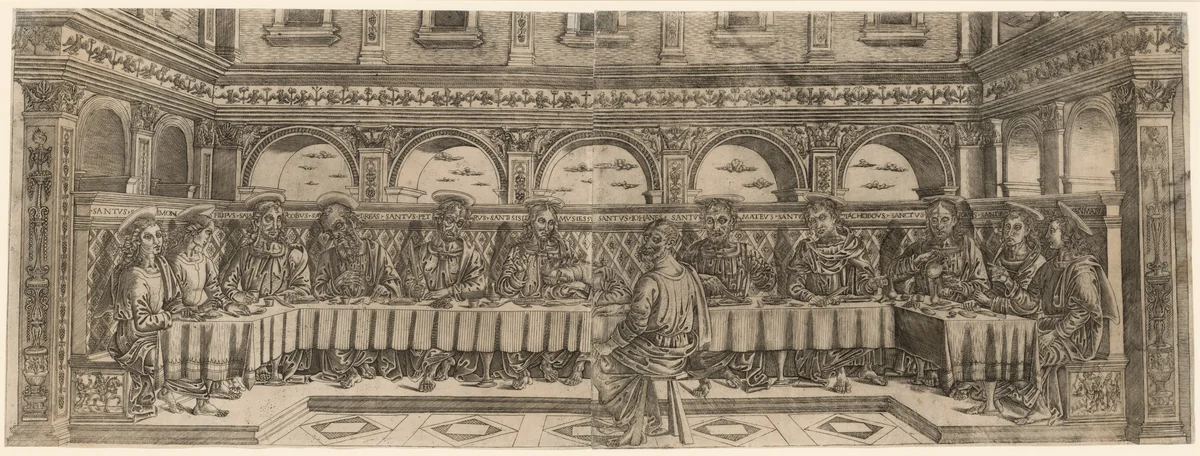 The Last Supper (pair) by Lucantonio degli Uberti, print, 1490-1505