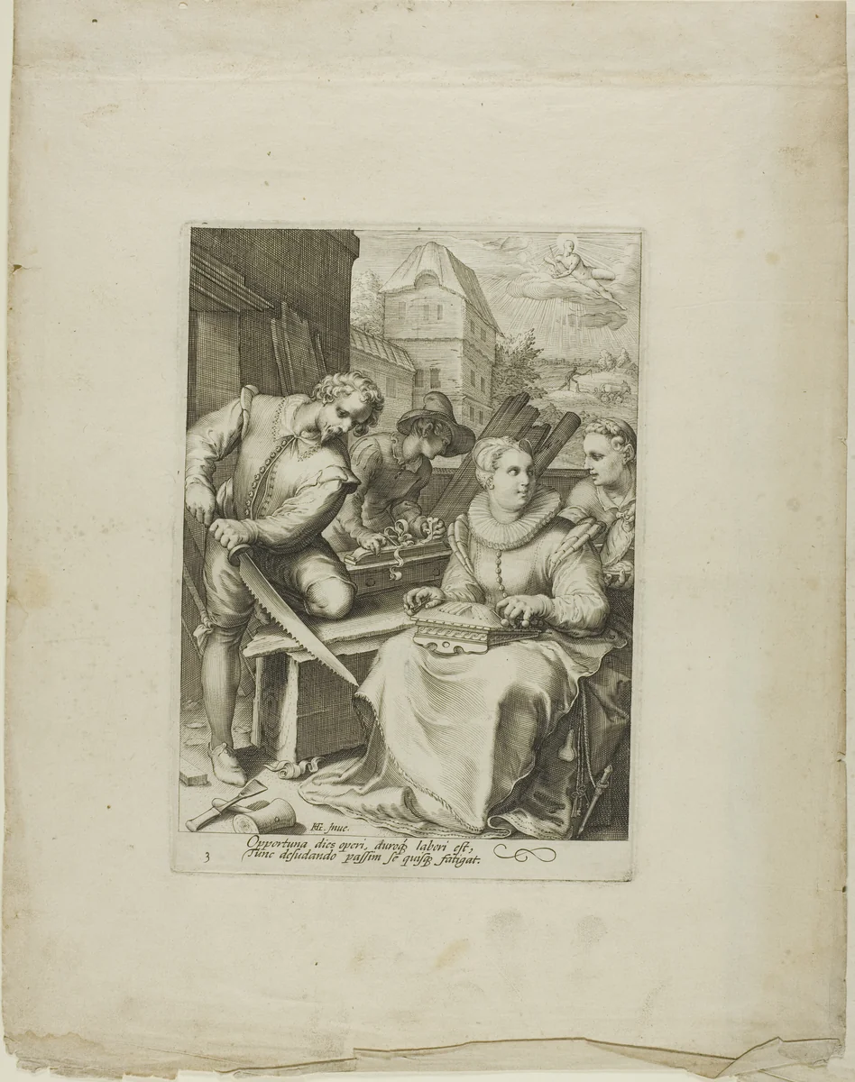 Midday, plate three from Four Times of Day by Jan Saenredam, print, 1585-1607