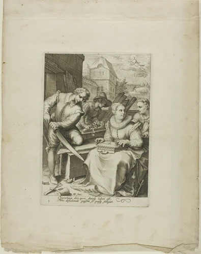 Midday, plate three from Four Times of Day by Jan Saenredam, print, 1585-1607