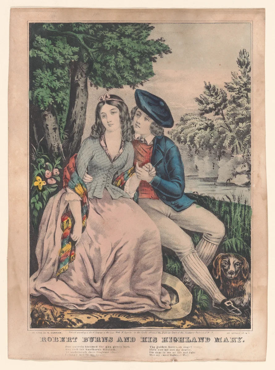 Robert Burns and His Highland Mary by Nathaniel Currier, print, 1846