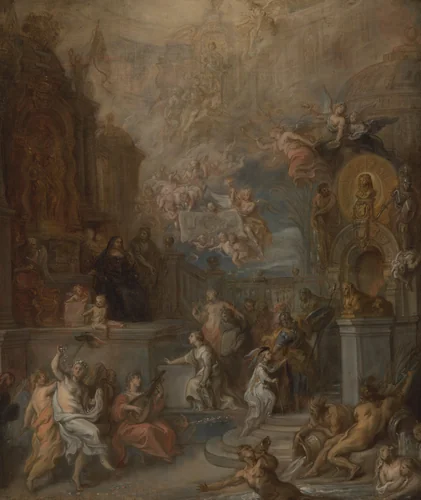 Allegory of the Farewell of William III from Amalia van Solms following the transfer of Regency to the States General by Theodoor van Thulden, painting, 1661