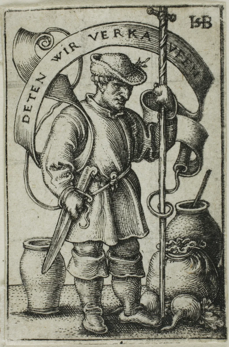 The Market Peasant by Sebald Beham, print, 1537-1547