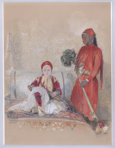 Iskander Bey and His Servant by John Frederick Lewis, drawing, 1845-1853