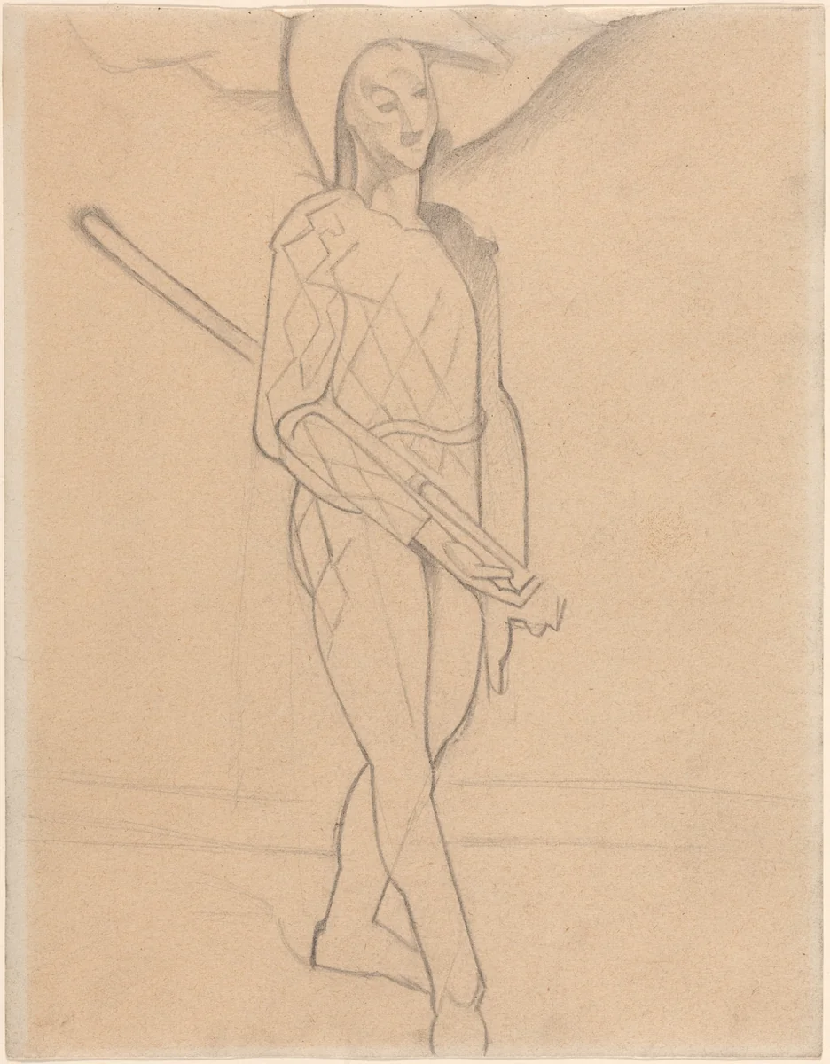 Harlequin by Juan Gris
Paul Cezanne, drawing, 1916